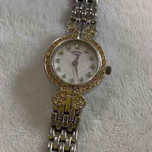 Rotary Monaco silver tone watch diamante